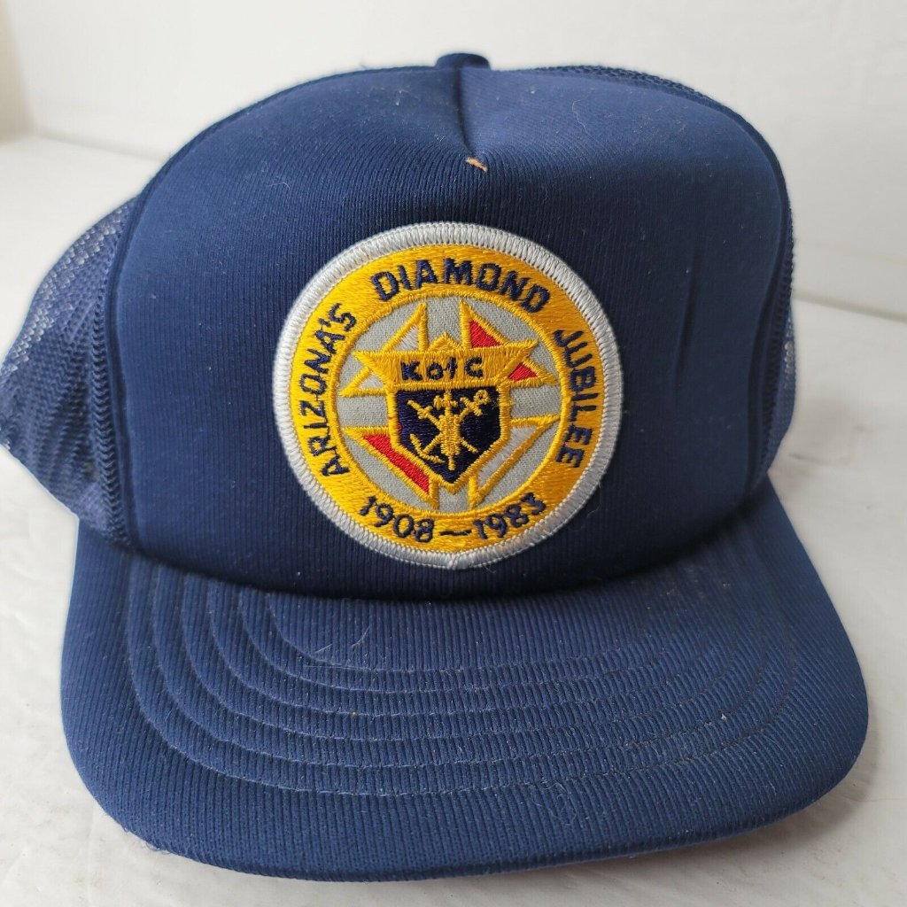 Kofc Knights Of Columbus Mesh Trucker Snapback Hat Arizona Jubilee Vtg 1983